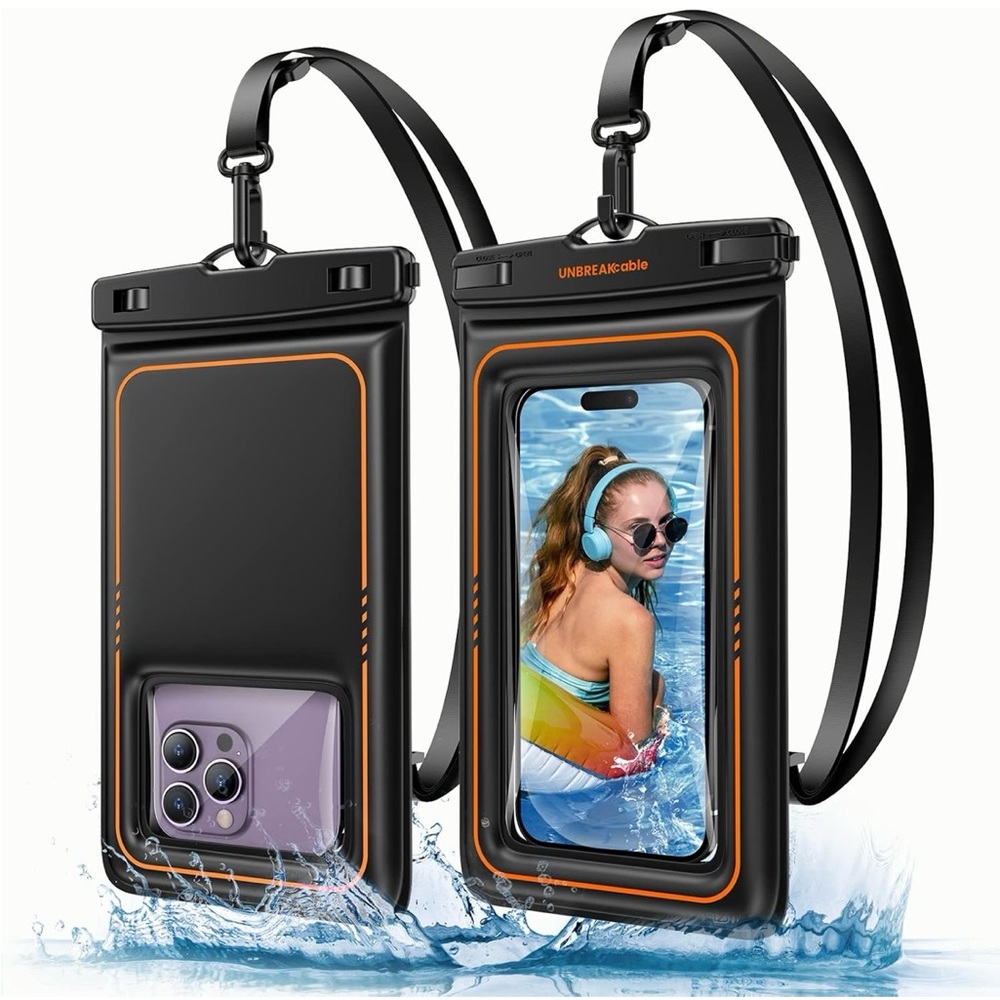 Black Waterproof Phone Case - 2 pack